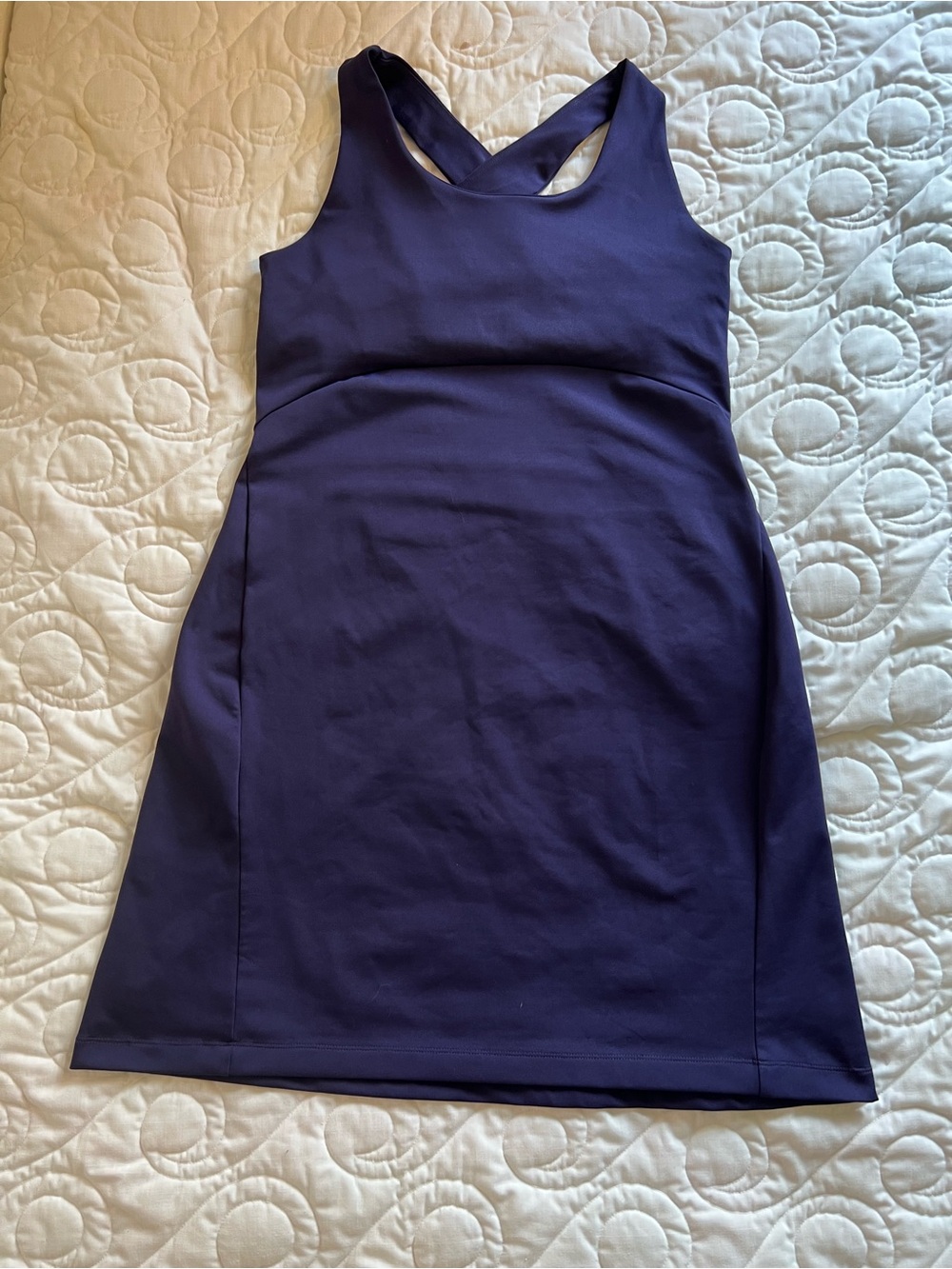 Cross-Back Sleeveless Mini Dress in Navy Purple